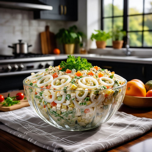 оливье с кальмарами