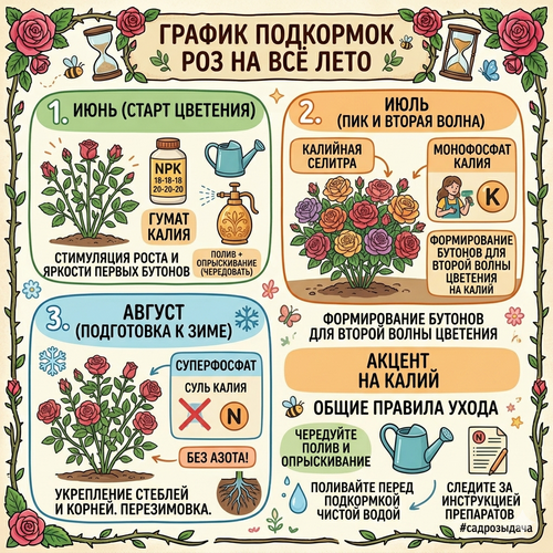 График подкормок роз