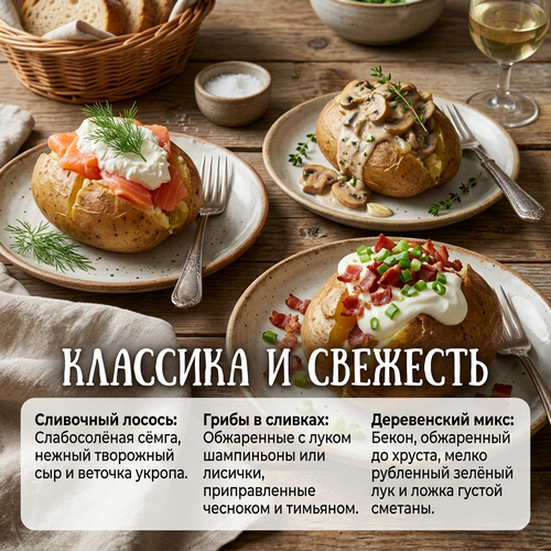 3 начинки для запечённого картофеля