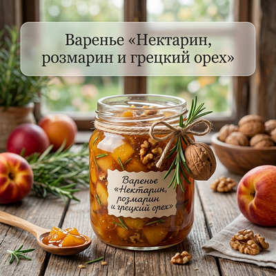 Варенье «Нектарин, розмарин и грецкий орех»