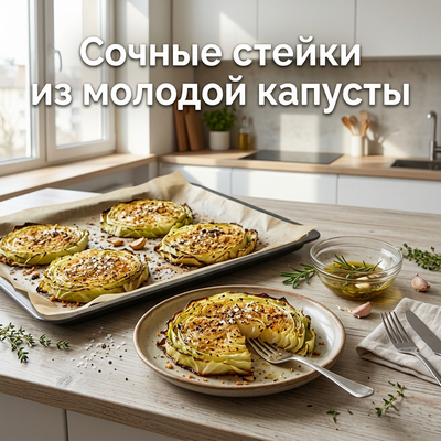 стейки из молодой капусты