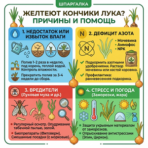 Желтеют кончики лука