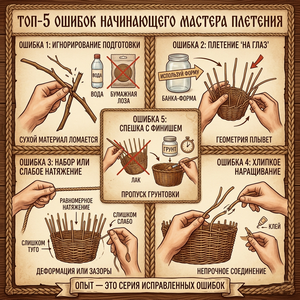 Ошибки начинающего мастера плетения