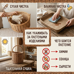 Как ухаживать за плетеными изделиями