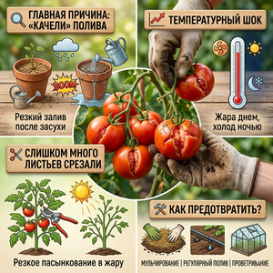Почему трескаются помидоры прямо на кусте