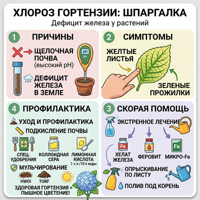 хлороз гортензии