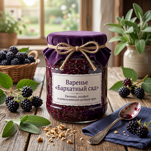 Варенье "Ежевика, шалфей и грецкий орех"