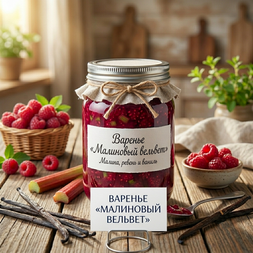 Варенье "Малина, ревень и ваниль"
