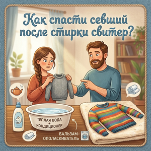 Как спасти севший после стирки свитер?