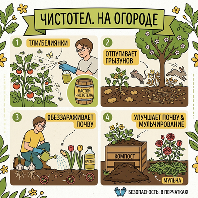 Чистотел на огороде Чистотел на огороде