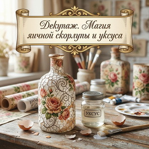 Декупаж. Магия яичной скорлупы и уксуса Декупаж. Магия яичной скорлупы и уксуса