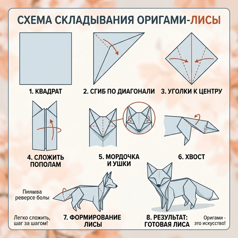 лисичка оригами схема